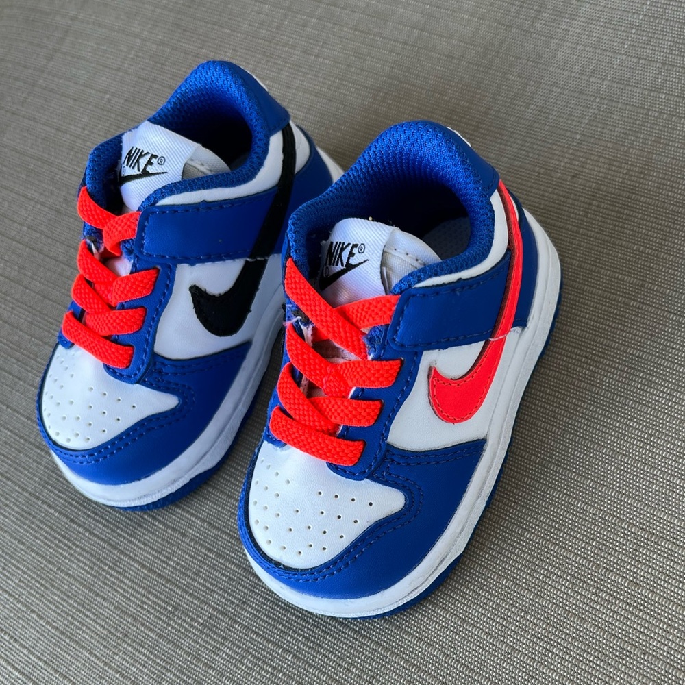 Nike Dunk Low Bright Crimson Game Royal (TD), size 3C (infant)